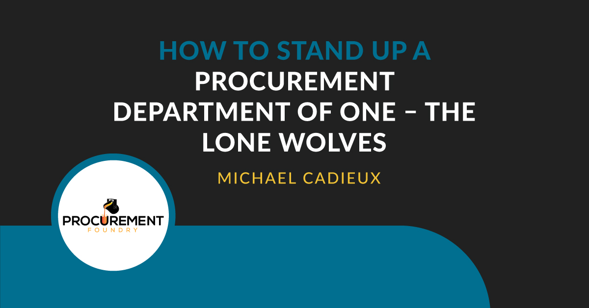 How To Stand Up a Procurement Department of One – The Lone ...